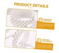 Ipetboom Pearl Rhinestone Bangle Bracelet Stretchy Spiral Four Wrist Jewelry for Women Bridal Gift Chic Wrist Accessory for Birthday Christmas