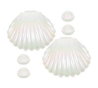 Ipetboom Pearlescent Seashell Candy Boxes 6pcs Mini Shell Treat Holders for Wedding Party Favors and Jewelry Storage Small White Shell Ring Dish Containers for Event Packaging
