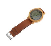 Ipetboom Personalised Mens Bamboo Quartz Watch Wooden Wristwatch for Men Retro Style Casual Wristwatch