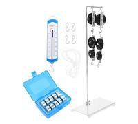 Ipetboom Physics Experiment Pulley Block with Galvanized Bracket Force Gauge Hook Weights for Mechanics Teaching and Science Learning Kit in Middle School Physics Labs
