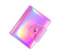 Ipetboom Pink Nail Stamping Plate Bag with Snap Button Square Case for Organizing Nail Printing Templates Practical Storage for Rectangular and Square