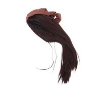 Ipetboom Pirate Wig with Headscarf Brown Seamless Matching Costume Accessory for Halloween Cosplay Captain Dress Up Party Supplies