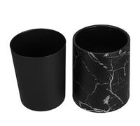 Ipetboom Plastic Garbage Container Double Layer Marbling Pattern Waste Paper Basket for Bathroom and Home 8L Capacity