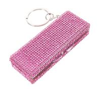 Ipetboom Portable Medicine 6, Compartments Rhinestone Pill with Organizer Aluminium Alloy Moisture Proof Box for Pink Small Pill Case Keychain and Women for Purse Workdays