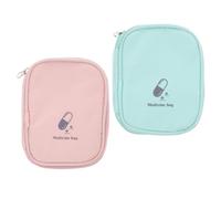 Ipetboom Portable Medicine Bag 2pcs Set, Large Organizer with Lightweight Portable Case for Travel and Outdoor Use, Medication Storage Bags in Light Green and Light Pink
