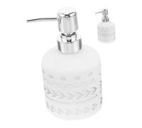Ipetboom Portable Press Pump Bottle for Shampoo and Liquid Soap Refillable Dispenser with Elegant Porcelain Texture Travel-friendly Lotion Container for Bathroom and Outdoor Use