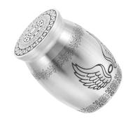 Ipetboom Portable Small Metal Pet Memorial Urn for Ashes Keepsake Casket for Cats and Dogs Compact Decorative Funeral Box for Home Display and Travel Silver