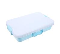 Ipetboom Portable Small Plastic Sandbox Tray with Lid Childrens Outdoor Sand Storage Case Break Resistant Organizer for Sand and Small Items Light Blue Container for Play and Sensory