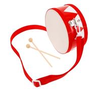 Ipetboom Portable Small Wooden Snare Drum with Adjustable Strap and Drumsticks Double-sided Hand Percussion Instrument for Lightweight Music for Early Rhythm Learning and Coordination