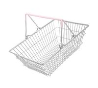 Ipetboom Portable Storage Basket Large Pink Shopping Basket for Cosmetics Home Organization Design for Easy Carrying Versatile Use