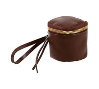 Ipetboom Portable Vintage PU Coin Purse with Zipper Mini Lipstick Holder and Travel Makeup Organizer Bag for Small Items Jewelry Storage Soft Oil Wax Texture for Comfortable Daily Use