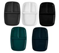 Ipetboom Portion Control Dinner Plate 5pcs Set Divided Food Serving Tray Pp Reusable Diet Tray for Adults Multi-Color Sectioned Snack and Salad Plates