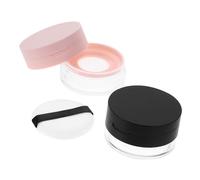 Ipetboom Powder Puff Container and Empty Makeup Containers 2Pcs Portable Travel Size 20G with Elastic Net Sifter Lid Compact Powder Case with Mirror for Makeup Storage on The Go