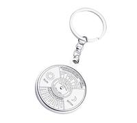 Ipetboom Practical Pocket Compass Keychain Fashionable Key Ring Calendar for Ages