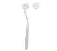 Ipetboom Premium Silver Rolling Stick Body Massager Hammer for Full Body Relief Long Handle for Back Legs Neck Wrist Therapeutic Pressure Point Stimulator for All Ages