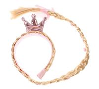 Ipetboom Princess Crown Hair Band for Stage Festival Disguise Fake Plait Hair Accessory Girl's Party Birthday Queen Headband Random Color