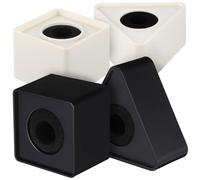 Ipetboom Professional Abs Mic Logo Flag Station Triangular Square Interview Mic Cubes Lightweight Portable Microphone Logo Flags for Video Tv Broadcasting Black White Design