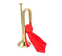 Ipetboom Professional Copper Alloy Bugle Military Style Wind Instrument Trumpet for Youth Brass Band Music Performance