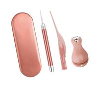 Ipetboom Professional Stainless Steel Nail Clipper Set for Rose Gold Manicure Trimmer with Ergonomic Design Nail File and Eyebrow Clip and Cleaning