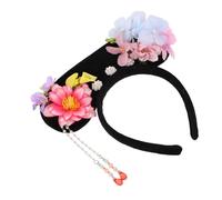 Ipetboom Qing Dynasty Hair Hoop Traditional Chinese Headband with Artificial Flowers Lightweight Princess Hairband for Women Cosplay Festivals Weddings