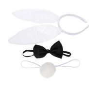Ipetboom Rabbit Ear Headband Costume Prop Bow Tie and Tail Simple Style Cloth Material Convenient and Practical Easy to Wear and Take for Halloween Costumes Random Color