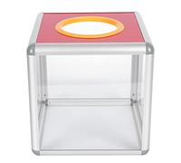 Ipetboom Raffle Box: Transparent 25cm/9.82in Square Tip Box for Voting Donations Suggestions Charity Events, Aluminium Alloy Edged Clear Versatile Ballot Ticket Comment Dip Collection Jar with Hole