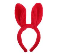 Ipetboom Realistic Red Plush Bunny Ear Headband Soft Cozy Animal Ears for Easter Birthday Parties Cosplay Dance Accessory Comfortable Fit for Women
