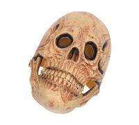 Ipetboom Realistic Skeleton Cosplay Mask with Movable Jaw Full Head Latex Skull Mask for Halloween Day Dead Costume Party Horror Headpiece