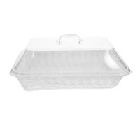 Ipetboom Rectangular 35x25x15cm Bread Baskets with Lid Kitchen Storage Basket Plastic Acrylic Minimalist Stylish Spacious Design Resistant to Deformation for Food Serving