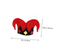 Ipetboom Red Clown Hat Cosplay Head Accessory Lightweight Plush Two Point Party Cap for Stage Performance and Carnival Dress Up
