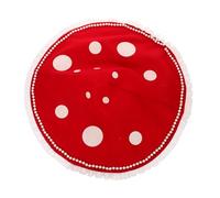Ipetboom Red Mushroom Hat with Elegant Pearl Tassel for Women Cosplay Party Accessory Soft Comfortable Spotted Costume Headwear for Festival and Stage Use