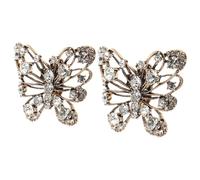 Ipetboom Removable Rhinestone Crystal Butterfly Shoe Clips for Women S High Heels Bridal Wedding Charms with Sparkling Decoration Classic Butterfly Shape Shoe Buckles for Elegant DIY