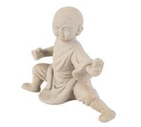 Ipetboom Retro Ceramic Monk Sculpture Table Ornament Light Grey Stylish Zen Home Decor for Tea Tables and Desktop Adornment Unique Handmade Monk Statue for Tea Art Lovers
