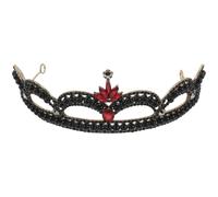 Ipetboom Retro Crown Baroque Wedding Headband Vintage Bridal Hair Accessory Rhinestone Tiara Princess Crown for Parties Cosplay Red