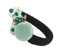 Ipetboom Retro Hair Tie Set Decorative Lady Hair Ropes Jade Beads Elastic Ponytail Holder for Women for Daily and Party Use
