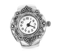 Ipetboom Retro Octagonal Finger Ring Watch for Men and Women, Synthetic Material with Precise Quartz Movement, Stylish Casual Design, Easy to Put on Or Take, Suitable for Kinds