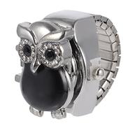 Ipetboom Retro Owl Pattern Finger Watch Creative Owl Ring Watch with Precise for Easy Reading as Jewelry Decoration Accessory