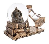 Ipetboom Retro Style Crystal Snow Globe Sand Timer with Music and LED Light Vintage Resin Hourglass Ornament for Living Room Table Office Desktop Decoration Stable Flat Base Craft Decor