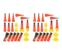 Ipetboom Reusable 30pcs Silicone Caulking Tool Kit with 15 Universal Stainless Steel Nozzles, 3 Hard and 3 Soft Bases, Protective Covers, for Grout Sealer Applicator and Caulking Finishing