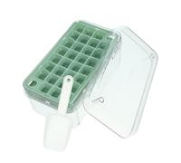Ipetboom Reusable Ice Cube Tray with Transparent Green Lid and Storage Bin Easy-Release Mold for DIY Ice Making Compact Design for Freezer Use at Home