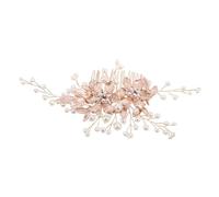 Ipetboom Rhinestone Bridal Headwear Pearl Hair Comb Elegant Wedding Hair Accessory Bridal Comb for Women
