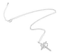 Ipetboom Rhinestone Crown Cross Necklace for Women Elegant Pendant for First Communion Daily Wear and Special Occasions Versatile Light Luxury Design with Dazzling Accents