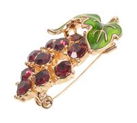 Ipetboom Rhinestone Grapes Brooch Pin Elegant Crystal Fruit Jewelry for Women Sparkling Lapel Accessory with Unique Purple Grape Design Versatile Fashion Accent for Clothing Bags and Party