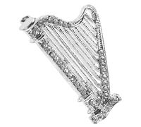 Ipetboom Rhinestone Harp Brooch Alloy Instrument Pin for Women and Men Stylish Clothing Accessory for Suits Hats Bags and Unique Gift for Christmas Birthday Wedding
