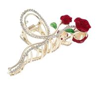 Ipetboom Rhinestone Rose Hairpin for Women Wedding Flower Clip Jewelled Hair Clip Fashion Accessory Hair Rhinestones
