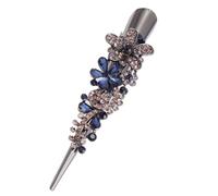 Ipetboom Rhinestone Studded Duckbill Hair Clip Dark Blue Large Vintage Alloy Barrette Hair Styling Accessory for Women Decorative Bobby Pin