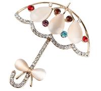 Ipetboom Rhinestone Umbrella Brooch Pin for Women Colorful Cat Eye Stone Lapel Pin Clothes Ornament for Backpacks and Jackets Fashion Accessory Gift Random Color