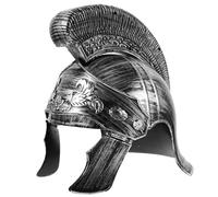 Ipetboom Roman Soldier Cosplay Helmet Silver Plastic Warrior Headgear Ancient Roman General Helmet for Men Costume Party and Festival Accessories