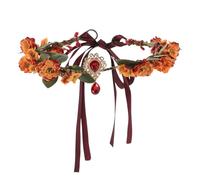 Ipetboom Romantic Flower Crown Headband with Rhinestones Handcrafted Floral Headpiece for Weddings Festivals and Parties Stylish Hair Accessories for Women and Versatile and Eye Catching