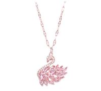 Ipetboom Rose Gold Necklace Fashion Choker Swan Shaped Zircon Necklace Elegant Neck Chain Dainty Gold Pendant